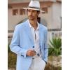 imageCOOFANDY Mens Blazer Casual Two Buttons Sport Coats Lightweight Suit JacketCheckered Blazer  Clear Blue