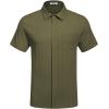 imageCOOFANDY Mens Casual Textured Short Sleeve Button Down Summer Beach ShirtArmy Green
