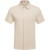 imageCOOFANDY Mens Casual Textured Short Sleeve Button Down Summer Beach ShirtBeige