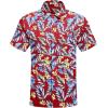 imageCOOFANDY Mens Casual Textured Short Sleeve Button Down Summer Beach ShirtHawaii Flowers