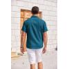 imageCOOFANDY Mens Casual Textured Short Sleeve Button Down Summer Beach ShirtLake Blue