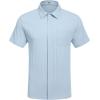 imageCOOFANDY Mens Casual Textured Short Sleeve Button Down Summer Beach ShirtLight Blue