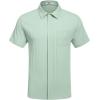 imageCOOFANDY Mens Casual Textured Short Sleeve Button Down Summer Beach ShirtLight Green