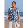 imageCOOFANDY Mens Casual Textured Short Sleeve Button Down Summer Beach ShirtNavy Blue Floral