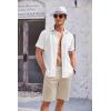 imageCOOFANDY Mens Casual Textured Short Sleeve Button Down Summer Beach ShirtWhite