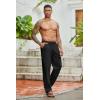 imageCOOFANDY Mens Cotton Linen Pants Lightweight Casual Linen Dress Pants Drawstring Summer Beach TrousersBlack