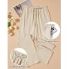 imageCOOFANDY Mens Cotton Linen Pants Lightweight Casual Linen Dress Pants Drawstring Summer Beach TrousersLight Khaki