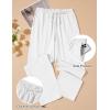 imageCOOFANDY Mens Cotton Linen Pants Lightweight Casual Linen Dress Pants Drawstring Summer Beach TrousersWhite