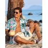 imageCOOFANDY Mens Hawaiian Shirt Short Sleeve Button Down Shirts Tropical Floral Summer Beach ShirtsLight Aqua  Tropical Floral
