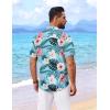 imageCOOFANDY Mens Hawaiian Shirt Short Sleeve Button Down Shirts Tropical Floral Summer Beach ShirtsLight Aqua  Tropical Floral