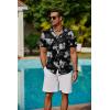imageCOOFANDY Mens Hawaiian Shirts Short Sleeve Button Down Aloha Shirt Casual Beach ClothesBlack Pineapple