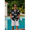 imageCOOFANDY Mens Hawaiian Shirts Short Sleeve Button Down Aloha Shirt Casual Beach ClothesBlack Pineapple