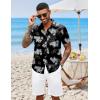 imageCOOFANDY Mens Hawaiian Shirts Short Sleeve Button Down Aloha Shirt Casual Beach ClothesBlack Pineapple