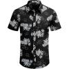 imageCOOFANDY Mens Hawaiian Shirts Short Sleeve Button Down Aloha Shirt Casual Beach ClothesBlack Pineapple