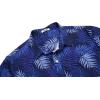 imageCOOFANDY Mens Hawaiian Shirts Short Sleeve Button Down Aloha Shirt Casual Beach ClothesBlue Plam Leaves