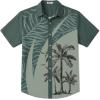 imageCOOFANDY Mens Hawaiian Shirts Short Sleeve Button Down Aloha Shirt Casual Beach ClothesDark Green Palm Tree