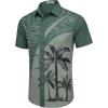 imageCOOFANDY Mens Hawaiian Shirts Short Sleeve Button Down Aloha Shirt Casual Beach ClothesDark Green Palm Tree