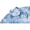 imageCOOFANDY Mens Hawaiian Shirts Short Sleeve Button Down Aloha Shirt Casual Beach ClothesLight Blue Palm Leaves