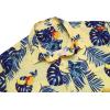 imageCOOFANDY Mens Hawaiian Shirts Short Sleeve Casual Button Down Tropical Beach ShirtLight Yellow  Navy Blue