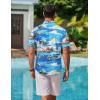imageCOOFANDY Mens Hawaiian Shirts Short Sleeve Casual Button Down Tropical Beach ShirtSea Blue