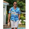 imageCOOFANDY Mens Hawaiian Shirts Short Sleeve Casual Button Down Tropical Beach ShirtSea Blue