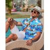 imageCOOFANDY Mens Hawaiian Shirts Short Sleeve Casual Button Down Tropical Beach ShirtSea Blue