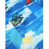 imageCOOFANDY Mens Hawaiian Shirts Short Sleeve Casual Button Down Tropical Beach ShirtSea Blue