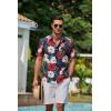 imageCOOFANDY Mens Hawaiian Shirts Short Sleeve Casual Button Down Tropical Beach ShirtWine Red  Black