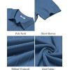 imageCOOFANDY Mens Knit Polo Shirts Short Sleeve Ribbed Textured Polo Shirt Lightweight Casual Golf Shirts Collared T ShirtDenim Blue