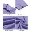 imageCOOFANDY Mens Knit Polo Shirts Short Sleeve Ribbed Textured Polo Shirt Lightweight Casual Golf Shirts Collared T ShirtLight Purple