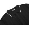 imageCOOFANDY Mens Knit Short Sleeve Button Down Polo ShirtsBlack  White