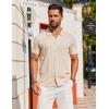 imageCOOFANDY Mens Knit Short Sleeve Button Down Polo ShirtsCream