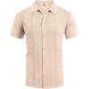imageCOOFANDY Mens Knit Short Sleeve Button Down Polo ShirtsCream White