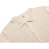 imageCOOFANDY Mens Knit Short Sleeve Button Down Polo ShirtsCream White