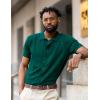 imageCOOFANDY Mens Knit Short Sleeve Button Down Polo ShirtsGreen