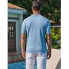 imageCOOFANDY Mens Knit Short Sleeve Button Down Polo ShirtsLight Blue