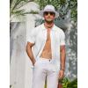 imageCOOFANDY Mens Knit Short Sleeve Button Down Polo ShirtsWhite