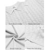 imageCOOFANDY Mens Knit Short Sleeve Shirts Button Down Vintage Knitted Polo Shirt Casual Beach Crochet Cable Vacation ShirtWhite