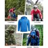 imageCOOFANDY Mens Light Rain Jacket with Hood Packable Waterproof Raincoat Golf Rain Gear Travel Hiking WindbreakerBlue