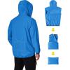 imageCOOFANDY Mens Light Rain Jacket with Hood Packable Waterproof Raincoat Golf Rain Gear Travel Hiking WindbreakerBlue