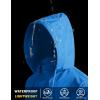 imageCOOFANDY Mens Light Rain Jacket with Hood Packable Waterproof Raincoat Golf Rain Gear Travel Hiking WindbreakerBlue