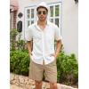 imageCOOFANDY Mens Linen Shorts Casual 9 7 Elastic Waist Drawstring Summer Beach Shorts1 Dark Khaki