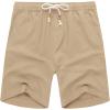 imageCOOFANDY Mens Linen Shorts Casual 9 7 Elastic Waist Drawstring Summer Beach Shorts1 Dark Khaki