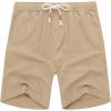 imageCOOFANDY Mens Linen Shorts Casual 9 7 Elastic Waist Drawstring Summer Beach Shorts1 Dark Khaki