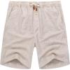 imageCOOFANDY Mens Linen Shorts Casual 9 7 Elastic Waist Drawstring Summer Beach Shorts1 Light Khaki