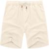imageCOOFANDY Mens Linen Shorts Casual 9 7 Elastic Waist Drawstring Summer Beach ShortsBeige