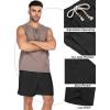 imageCOOFANDY Mens Linen Shorts Casual 9 7 Elastic Waist Drawstring Summer Beach ShortsBlack
