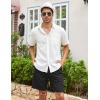 imageCOOFANDY Mens Linen Shorts Casual 9 7 Elastic Waist Drawstring Summer Beach ShortsBlack