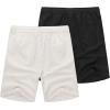 imageCOOFANDY Mens Linen Shorts Casual 9 7 Elastic Waist Drawstring Summer Beach ShortsBlack White