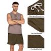 imageCOOFANDY Mens Linen Shorts Casual 9 7 Elastic Waist Drawstring Summer Beach ShortsBrown